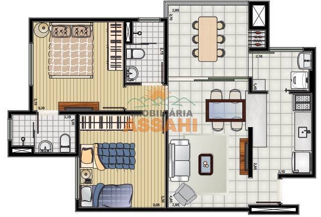 Apartamento à venda com 2 quartos, 66m² - Foto 6